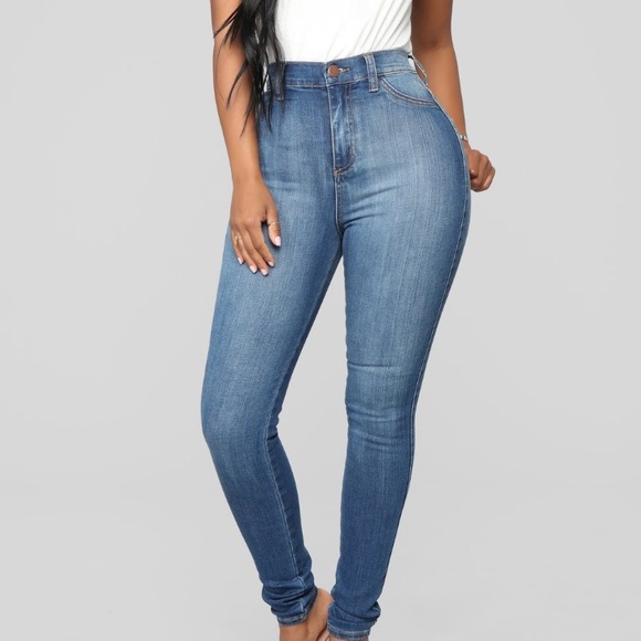 Luxe high waist skinny jeans- medium wash!